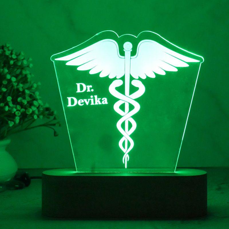 Personalized Doctor Lamp with Name & Logo | Best Thankyou Gift to Doctor with Multicolored Light